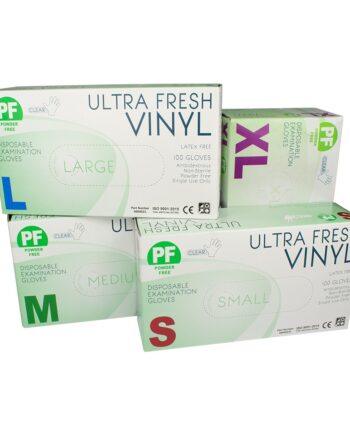 Clear Ultra Fresh Vinyl Disposable Powder Free Gloves