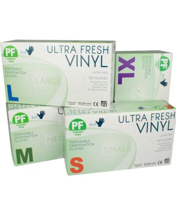 Blue Ultra Fresh Vinyl Powder Free Gloves