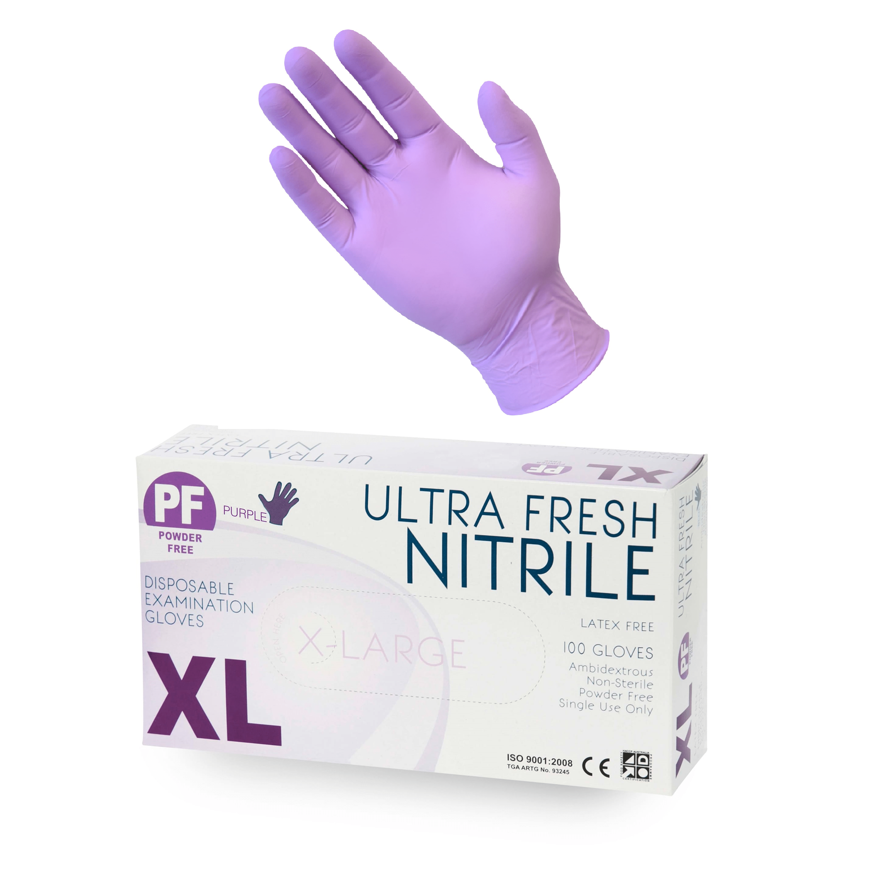 Ultra Fresh Nitrile Disposable Powder Free Gloves (Purple)