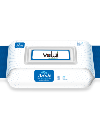 Valui Adult Wipes 80 Pack (33x20cm)