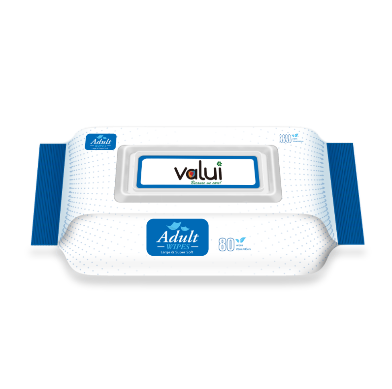 Valui Adult Wipes 80 Pack (33x20cm)