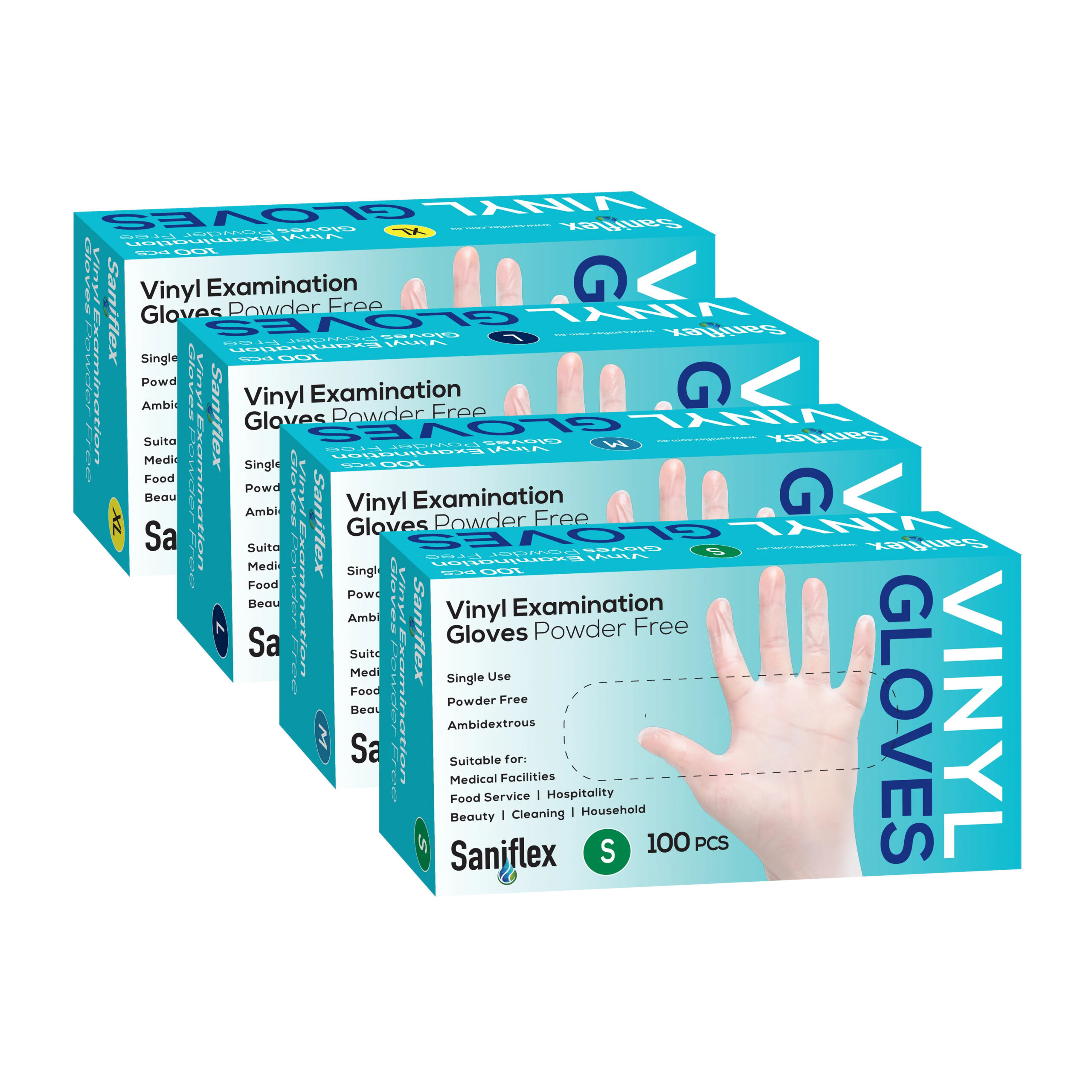 Clear Saniflex Vinyl Disposable Powder Free Gloves