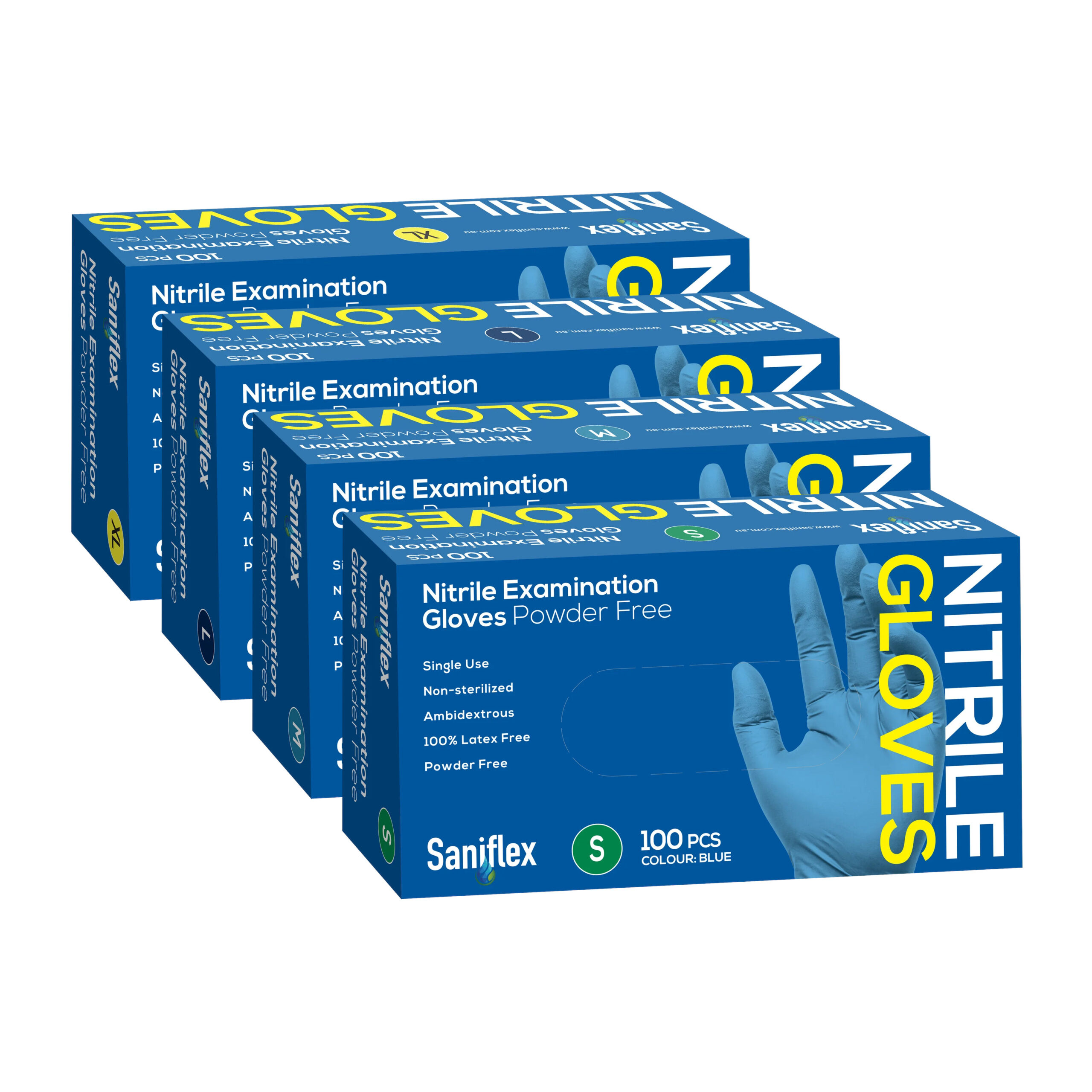 Saniflex Nitrile Gloves Powder Free Blue 100 Pack